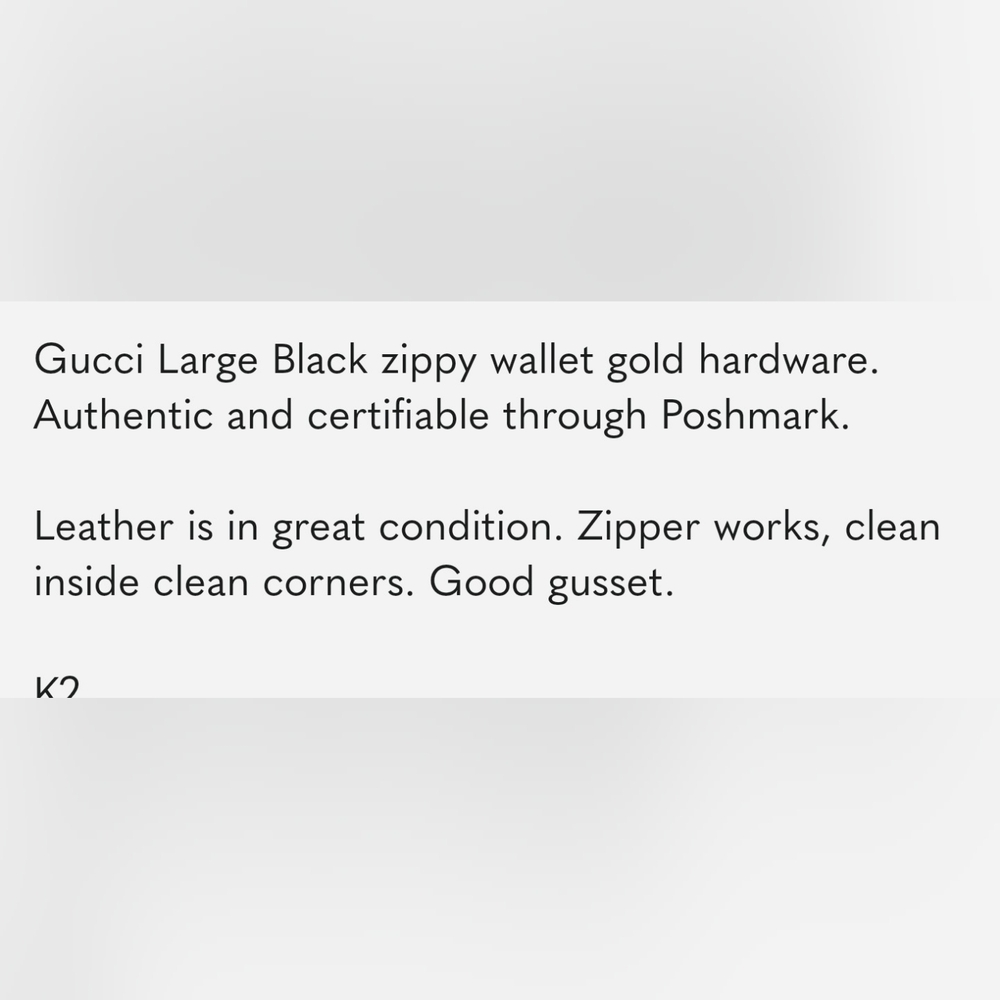 Gucci Black Embossed Leather Zip Wallet - Picture 4 of 6